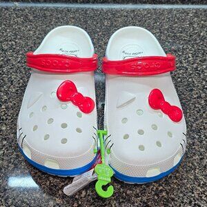New Crocs Adult Hello Kitty I AM Classic Clogs Mens Size 11 Sandal 209438-100